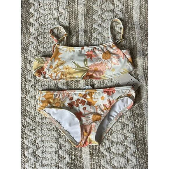 Billabong Girls Swim size 7 Little Bit of Sunshine Tank Two Piece Swim NEW - Picture 2 of 6